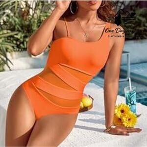 Blooming Jelly One Shoulder One Piece Swimsuit Size L
